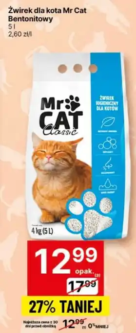 Delikatesy Centrum Żwirek dla kota Mr Cat Bentonitowy 5 l oferta