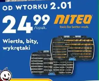 Biedronka Wiertła, bity, wykrętaki NITED oferta