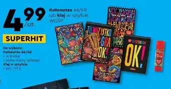 Biedronka Kołonotes A6/40 lub klej w sztyfcie WOŚP oferta