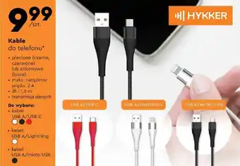 Biedronka HYKKER Kable do telefonu oferta