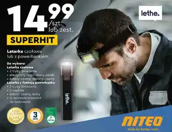 Biedronka Lethe Latarka czołowa lub z powerbankiem oferta