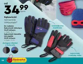 Biedronka Rękawiczki narciarskie HiMountain oferta