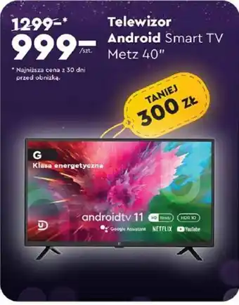 Biedronka Telewizor Android Smart TV Metz 40" oferta