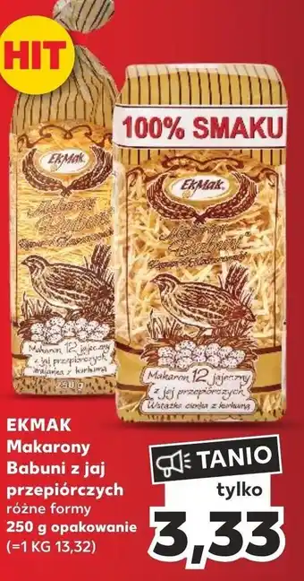 Kaufland EKMAK Makarony Babuni z jaj przepiórczych 250 g oferta