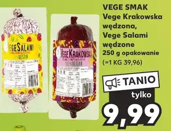 Kaufland VEGE SMAK Vege Krakowska wędzona Vege Salami wędzone 250g oferta