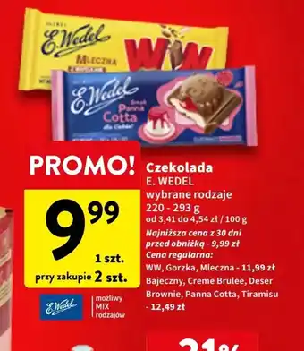 Intermarche Czekolada E.Wedel 220-293g oferta