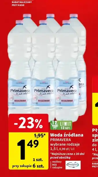 Intermarche Woda źródlana 1,5l oferta