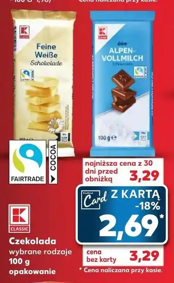 Kaufland Czekolada 100g oferta