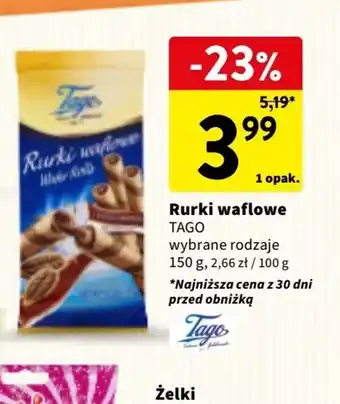 Intermarche Rurki waflowe TAGO 150g oferta