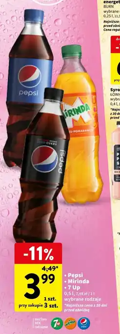 Intermarche Pepsi, Mirinda, 7UP 0,5l oferta