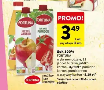 Intermarche Sok 100% FORTUNA 1l oferta
