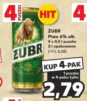 Kaufland ŻUBR Piwo 6% alk. 0,5 l oferta