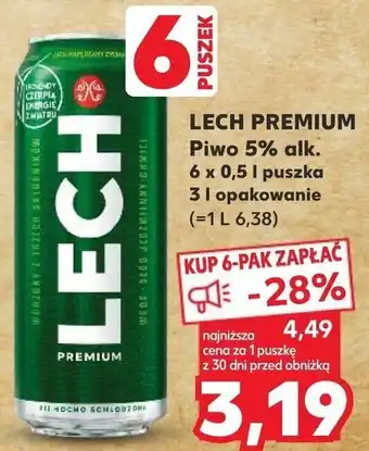 Kaufland LECH PREMIUM Piwo 5% alk. 0,5l oferta