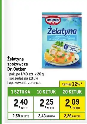 Makro Dr. oetker żelatyna uniwersalna 20 g oferta