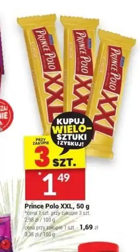 Twój Market Prince polo xxl classic kruchy wafelek z kremem kakaowym oblany czekoladą 50 g oferta