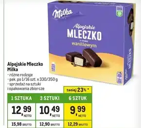 Makro Milka alpejskie mleczko pianka o smaku waniliowym 330 g oferta