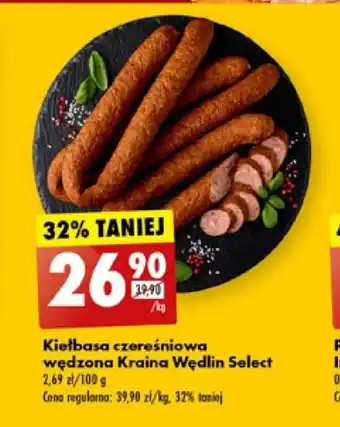 Biedronka Kiełbasa czereśniowa wędzona Kraina Wędlin Select 1kg oferta