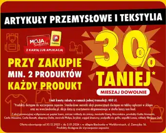 Biedronka ARTYKUŁY PRZEMYSŁOWE I TEKSTYLIA PRZY ZAKUPIE MIN. 2 PRODUKTÓW oferta
