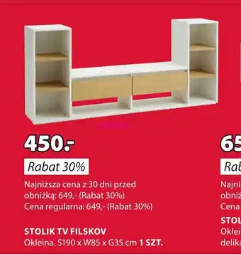 JYSK STOLIK TV FILSKOV 190 x 85 x 35cm oferta