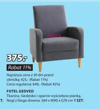 JYSK FOTEL GEDVED 69 x 90 x 76 cm oferta