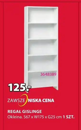 JYSK REGAŁ GISLINGE S67 x W175 x G25 cm oferta