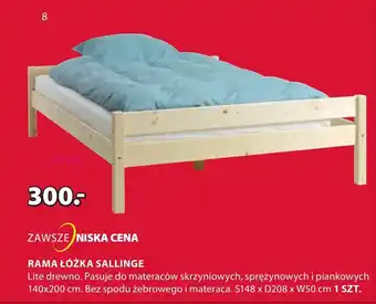 JYSK RAMA ŁÓŻKA SALLINGE 140 x 200cm oferta