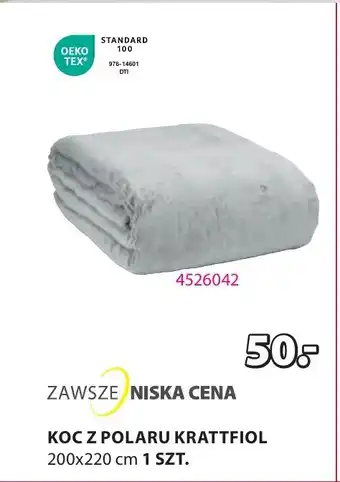 JYSK KOC Z POLARU KRATTFIOL 200x220 cm oferta
