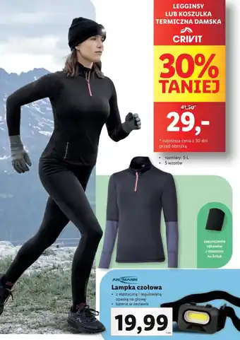 Lidl LEGGINSY LUB KOSZULKA TERMICZNA DAMSKA CRIVIT oferta