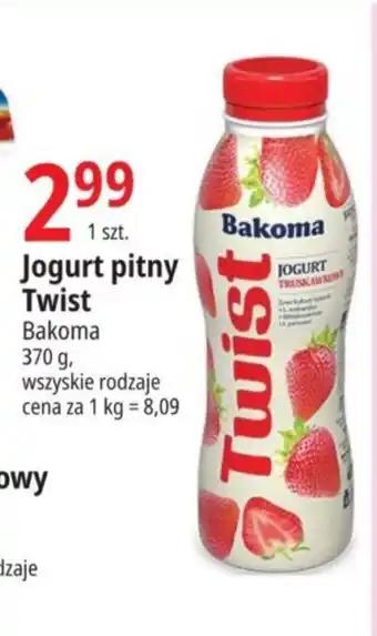E.Leclerc Jogurt pitny Twist Bakoma 370g oferta