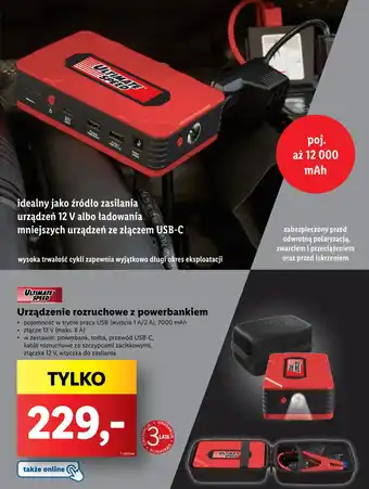 Lidl ULTIMATE SPEED Urządzenie rozruchowe z powerbankiem oferta