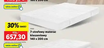 Lidl 7 strefowy materac kieszeniowy 140x200cm oferta