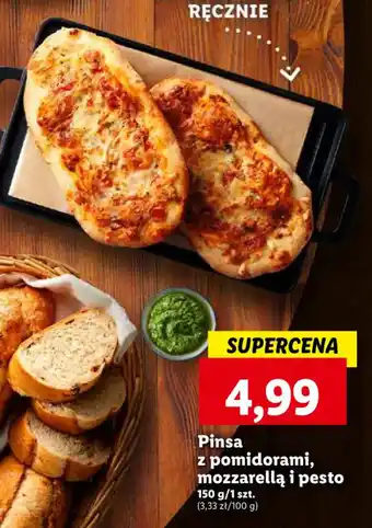 Lidl Pinsa z pomidorami mozzarellą i pesto 150 g oferta