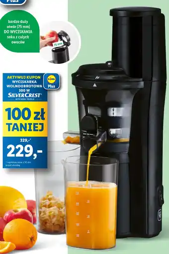 Lidl SILVERCREST WYCISKARKA WOLNOOBROTOWA 300W oferta