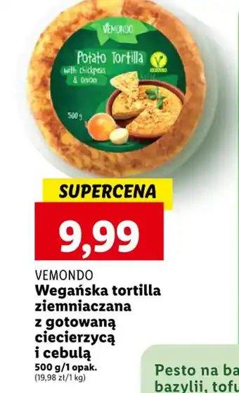 Lidl VEMONDO Wegańska tortilla ziemniaczana z gotowaną ciecierzycą i cebulą 500 g oferta