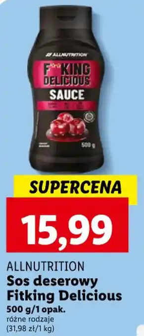 Lidl ALLNUTRITION Sos deserowy Fitking Delicious 500g oferta