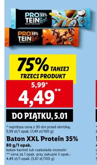 Lidl Baton XXL Protein 35% 80 g oferta
