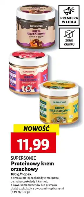 Lidl SUPERSONIC Proteinowy krem orzechowy 160g oferta