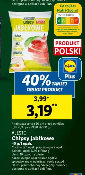 ALESTO Chipsy jabłkowe 40g