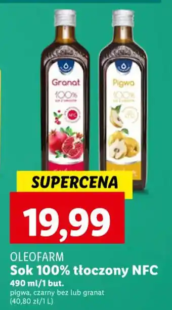 Lidl OLEOFARM Sok 100% tłoczony NFC 490ml oferta