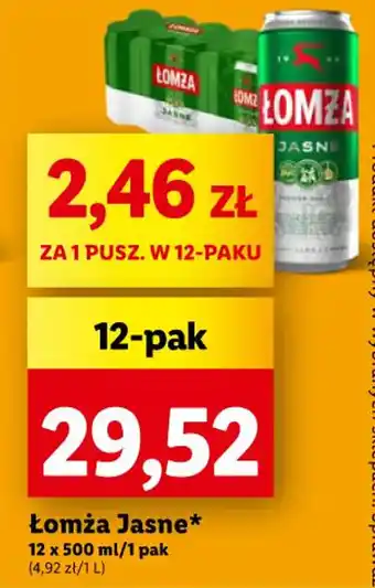 Lidl Łomża Jasne 12 x 500 ml oferta