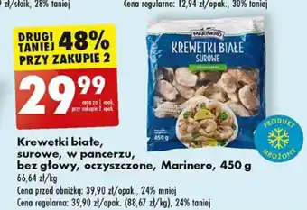 Biedronka Krewetki białe surowe w pancerzu bez głowy oczyszczone Marinero, 450 g oferta