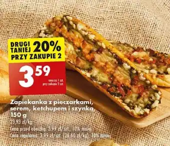 Biedronka Zapiekanka z pieczarkami, serem, ketchupem i szynką, 150 g oferta
