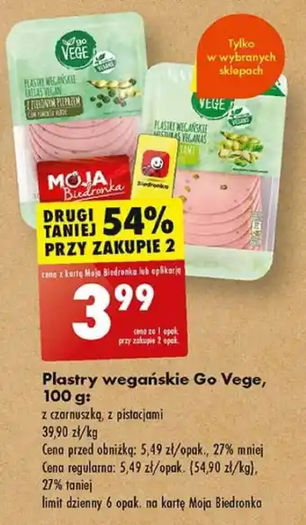 Biedronka Plastry wegańskie Go Vege, 100 g oferta