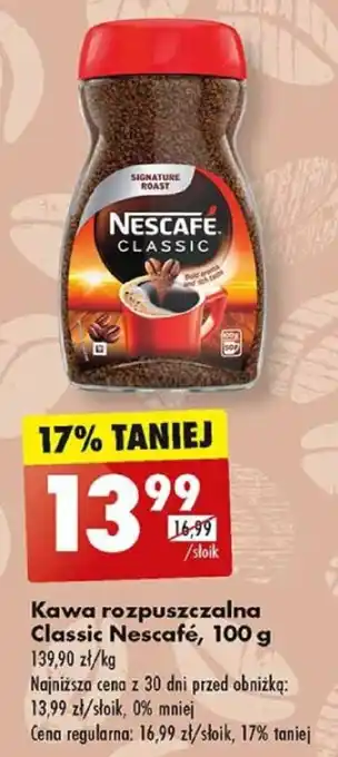 Biedronka Kawa rozpuszczalna Classic Nescafé, 100 g oferta