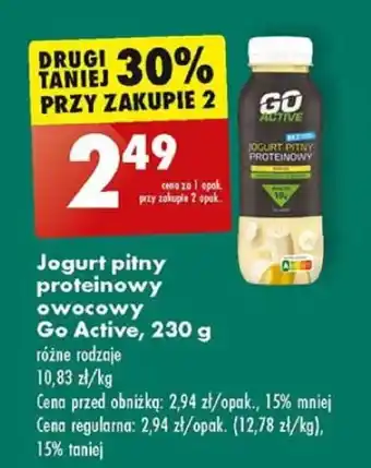 Biedronka Jogurt pitny proteinowy owocowy Go Active, 230 g oferta