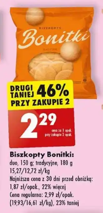 Biedronka Biszkopty Bonitki, 150-180 g oferta