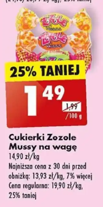 Biedronka Cukierki Zozole Mussy na wagę 100 g oferta