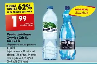 Biedronka Woda źródlana Żywiec Zdrój, 6 x 1,75 l oferta