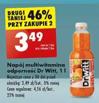 Biedronka Napój multiwitamina odporność Dr Witt, 1 l oferta