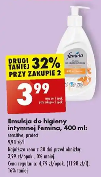 Biedronka Emulsja do higieny intymnej Femina, 400 ml oferta